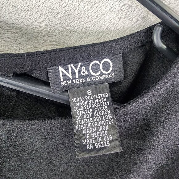 Women's NY & Co Little Black Dress Sleeveless Polyester Size 8 - Picture 3 of 7